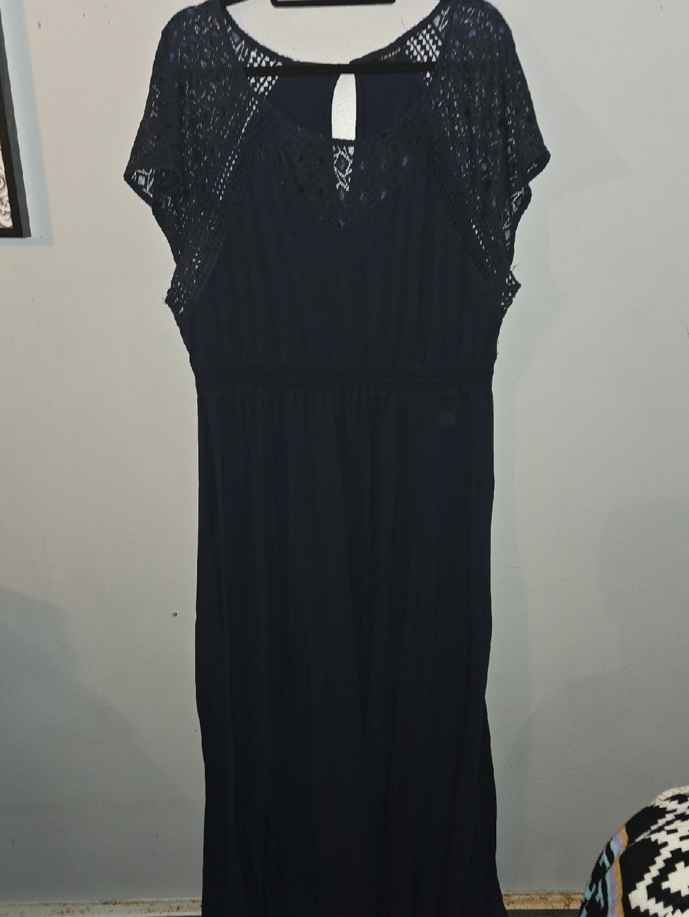torrid Blue Lace-Yoke Maxi Dress